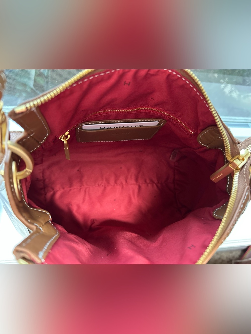 NWT🌷Hammitt Bryant Medium Jute Studded Shoulder Bag in Cabana Blue/Brushed Gold - Picture 10 of 12